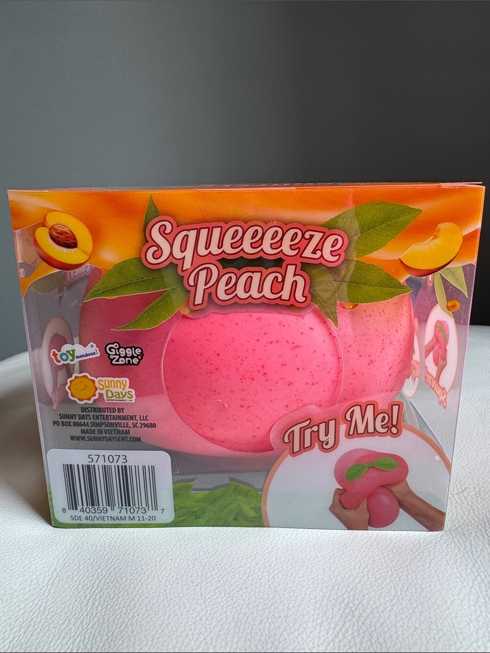 SHIPS TODAY! Peach Sunny Days Squeezy Squishy Fidget Fruit Toy TikTok Viral New - Picture 4 of 8